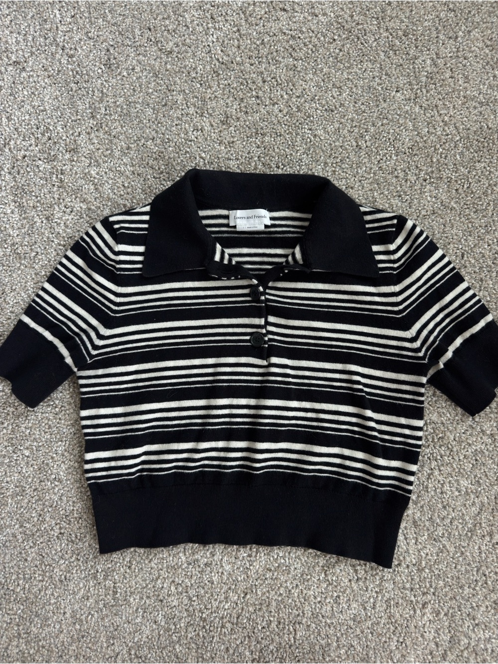 Striped Polo Crop